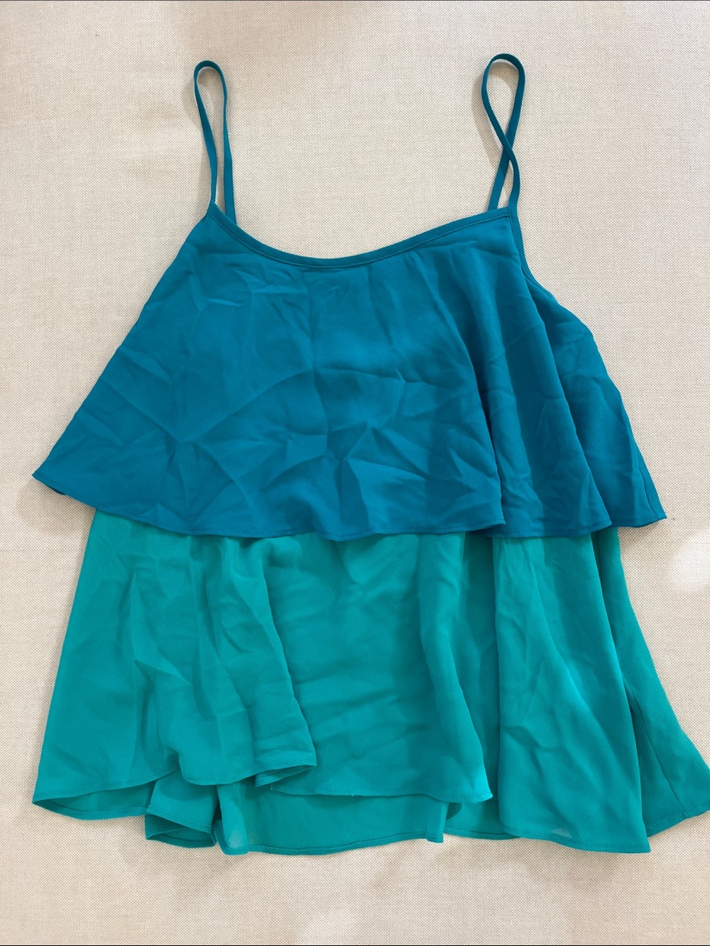 Forever 21 Teal Layered Spaghetti-Strap Camisole